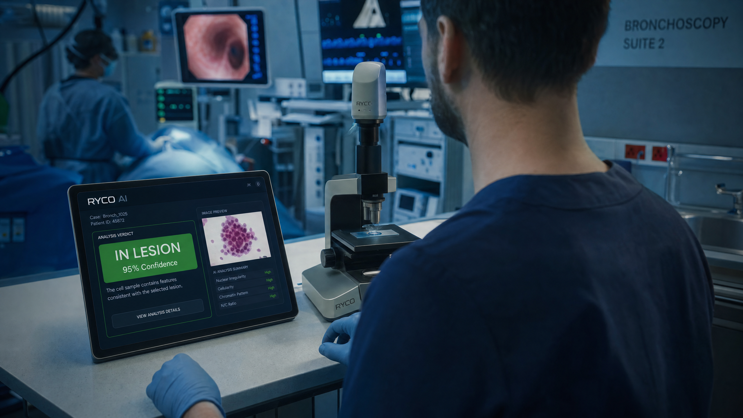 RYCO AI in use — bronchoscopy suite